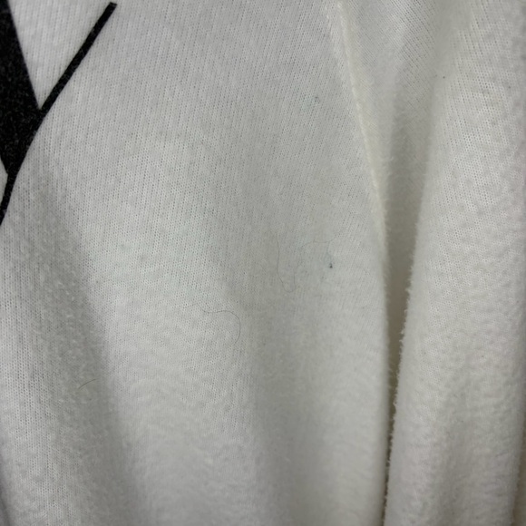 Z Supply Happy Graphic Print Sweatshirt Ivory White Crew Neck Lightweight M - Picture 7 of 11